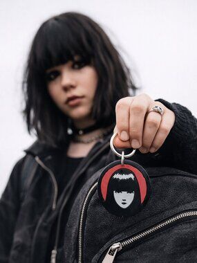 Vintage Emily the Strange Y2K Goth Keychain Rubber Charm Collectible Rare Iconic